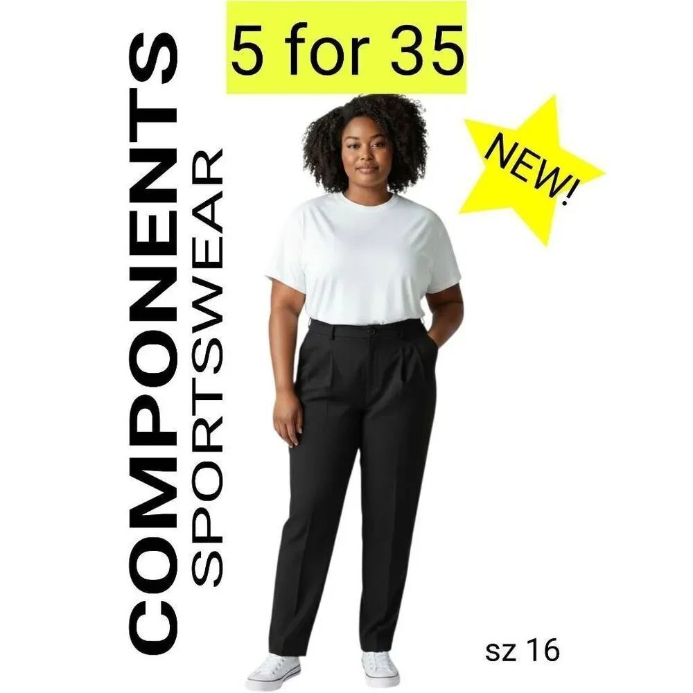 Black Trousers Business Casual Professional Office Career Wear NEW! Sale Pants